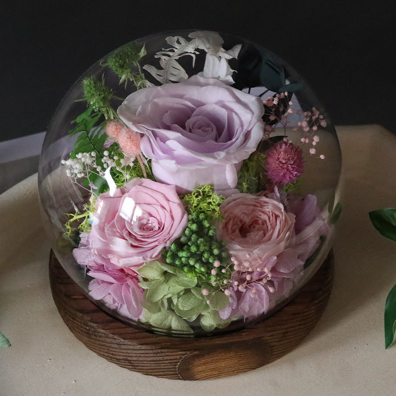 Glass Cover Dried Flower Ornament Gift